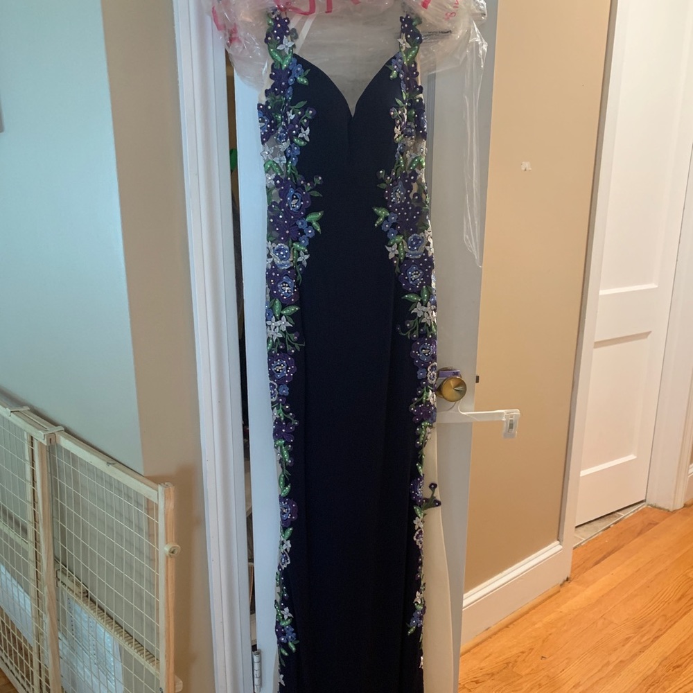 Jovani plum evening gown
